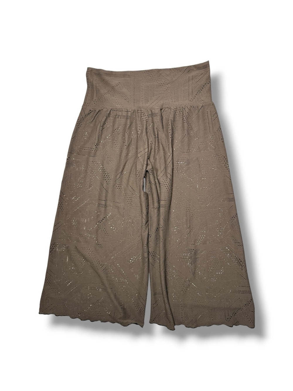 Brown Gaucho Wide Leg Pants Swim Cover Up